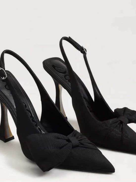 Sam Edelman Shoes - Sam Edelman Black Pointed Bow Slingback Pumps - size US8